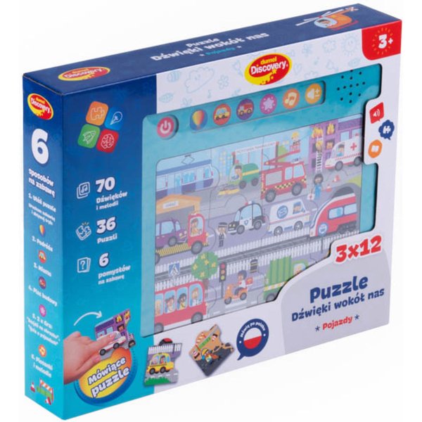 Puzzle Dźwięki wokół nas pojazdy Dumel Discovery