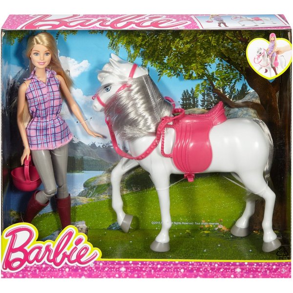 Lalka Barbie i koń Mattel