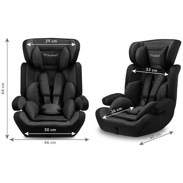 Fotelik samochodowy Mavi 9-36kg Kidwell - czarny