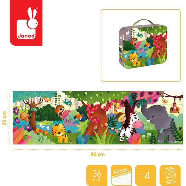 Puzzle panoramiczne w walizce 36 el. Janod