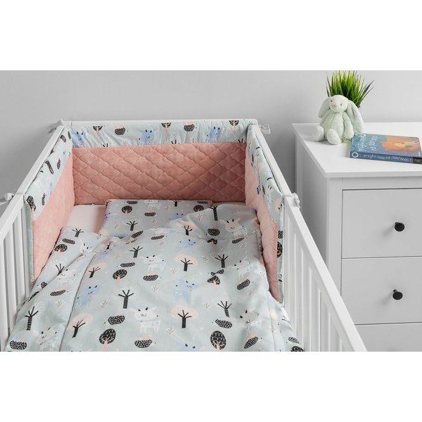 Komplet do łóżeczka z pluszem karo Sensillo - jelonki