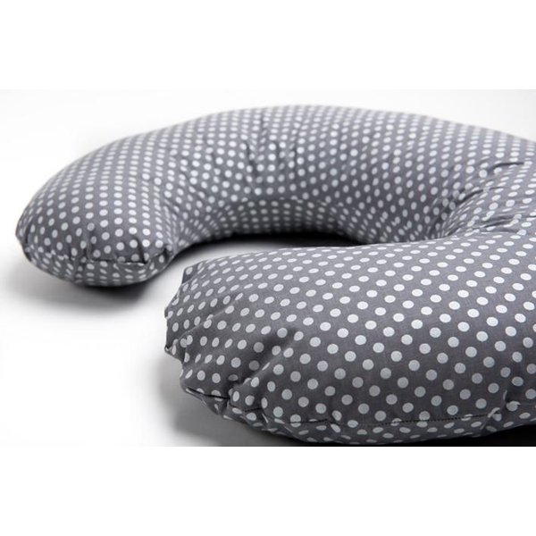 Poduszka do karmienia 140 cm Comfort Exclusive Zaffiro - Grochy szaro-srebrne