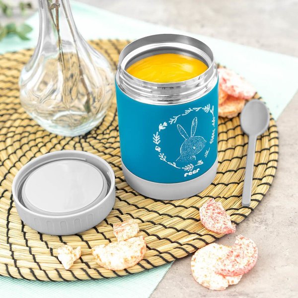 Termos obiadowy szeroki stalowy 300ml Reer - Niebieski