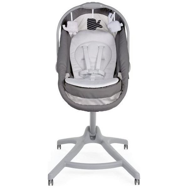 Leżaczek krzesełko Baby Hug Air 4w1 Chicco + materacyk piankowy Fiki Miki - dark grey