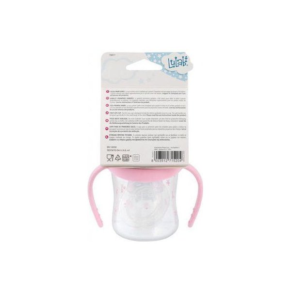 Kubek niekapek z ustnikiem 120ml Lulabi - słonik różowy