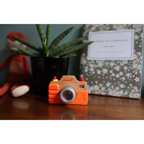 Drewniany aparat fotograficzny z dźwiękami Janod