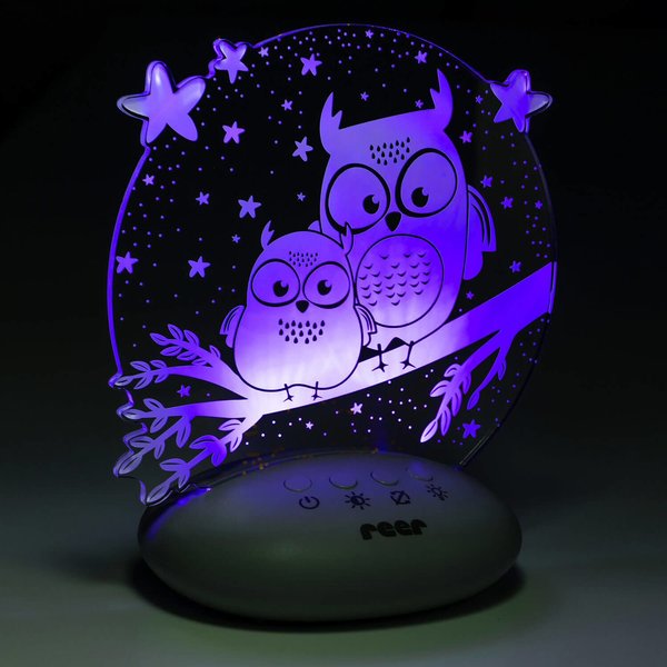 Lampka nocna LED na baterie 7 kolorów timer Reer - sowa