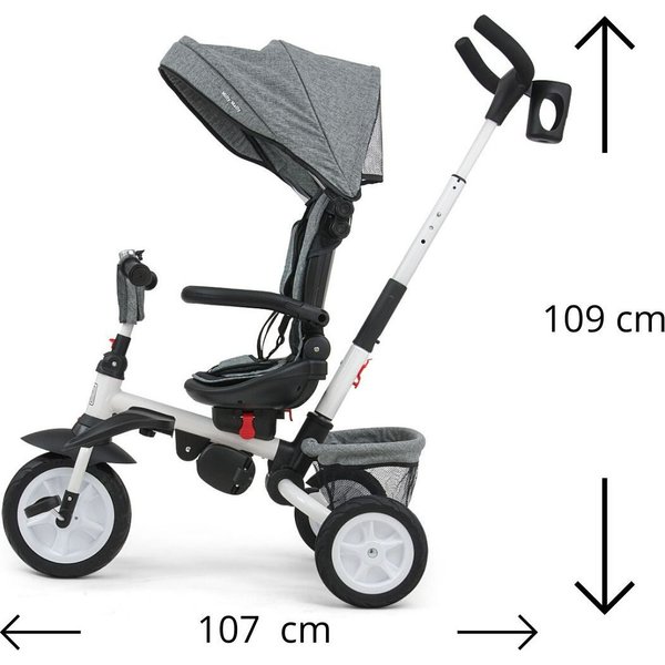 Rowerek Trójkołowy Stanley 6w1 Milly Mally - Grey