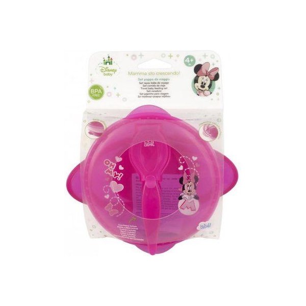 Miseczka z pokrywką i łyżeczką + kubek z uchwytami Lulabi - Myszka Minnie