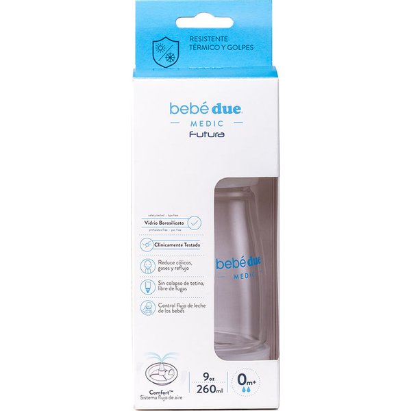 Butelka antykolkowa szklana Medic Futura 260ml Bebedue - 260ml
