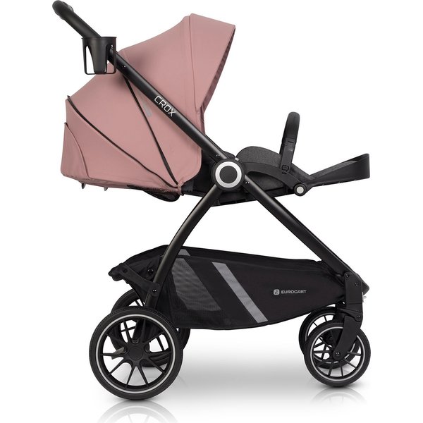 Wózek głeboko-spacerowy + torba 2w1 Euro-Cart - różowy