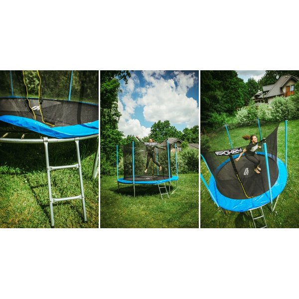 Trampolina ogrodowa Jumper 244cm Spokey - czarny/czerwony