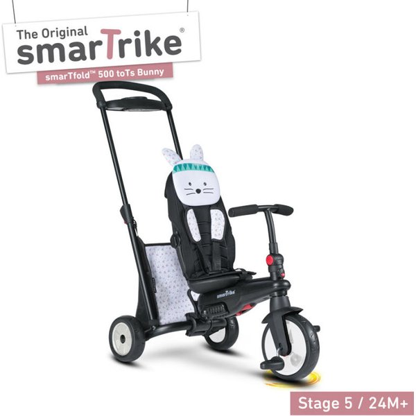 Rowerek trójkołowy składany Folding Trike 500 7w1 Smart Trike - czarny/różowy