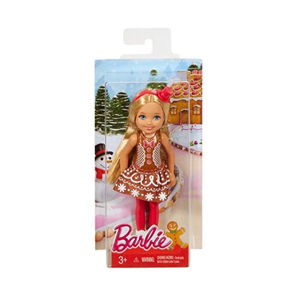 Barbie Chelsea Lalka Świąteczna Mattel blondynka
