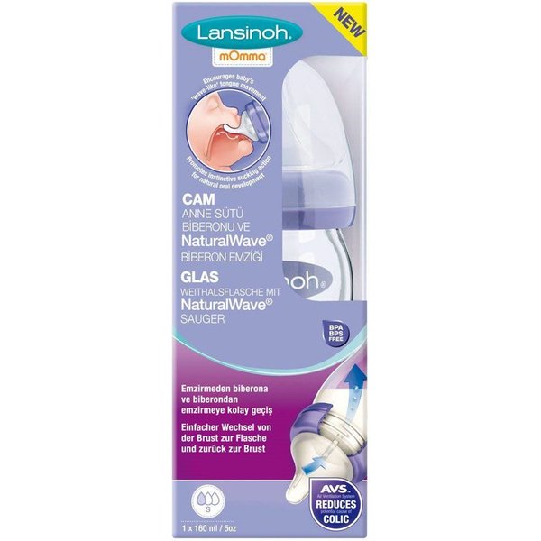 Butelka szklana ze smoczkiem Natural Wave Lansinoh - 160 ml