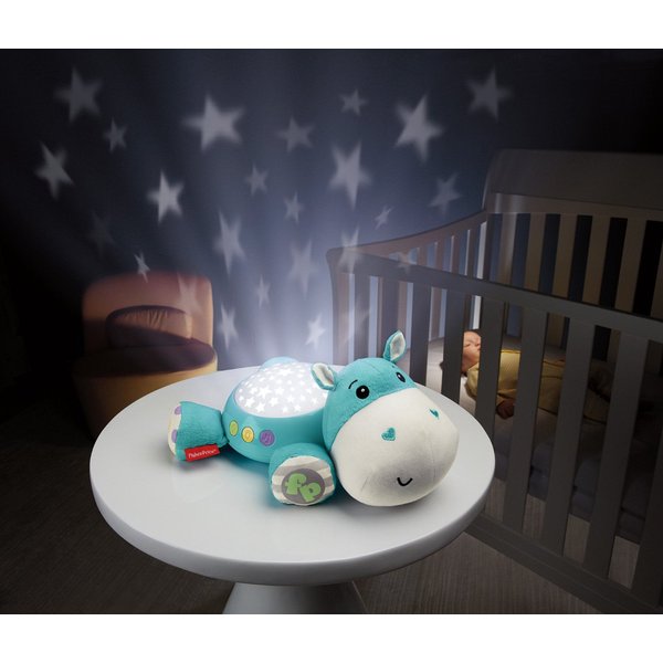 Uspokajacz Hipcio z projektorem Fisher Price - niebieski