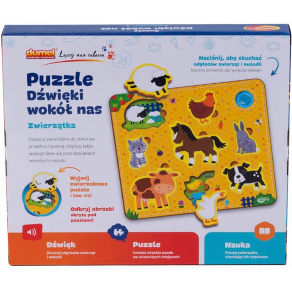 Puzzle Dźwięki wokół nas zwierzęta Dumel Discovery