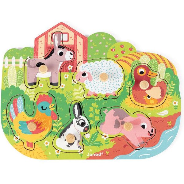 Puzzle drewniane Janod - Wesoła Farma