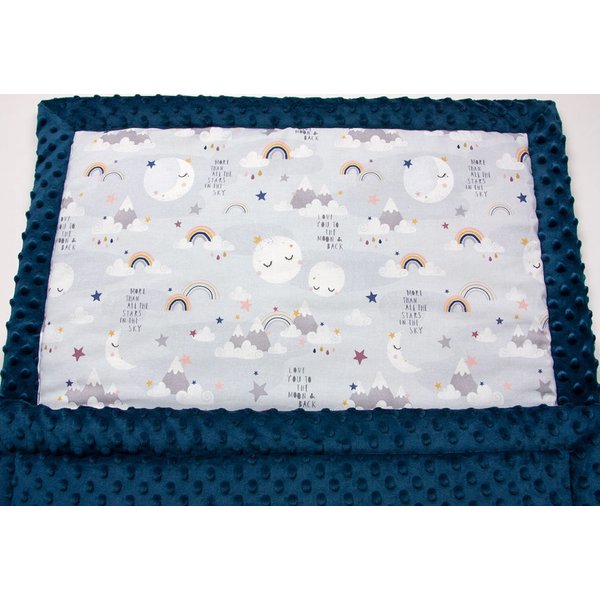Kocyk minky satyna 65x85 cm Gluck - moons gr
