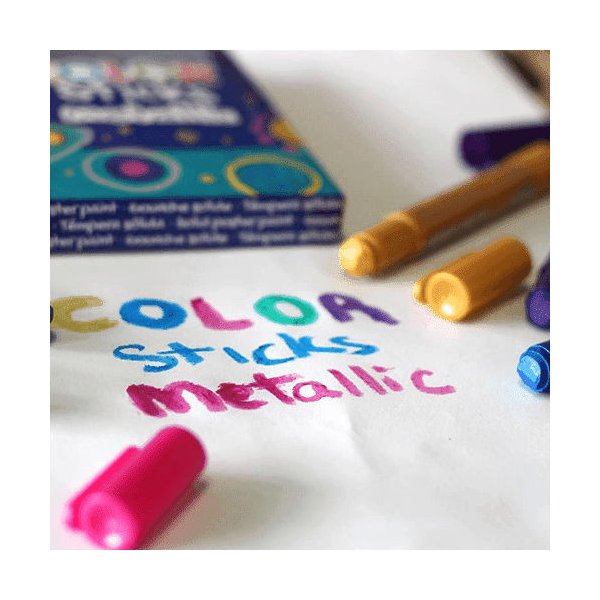Farby w kredce 6 kolorów Apli Kids - metallic