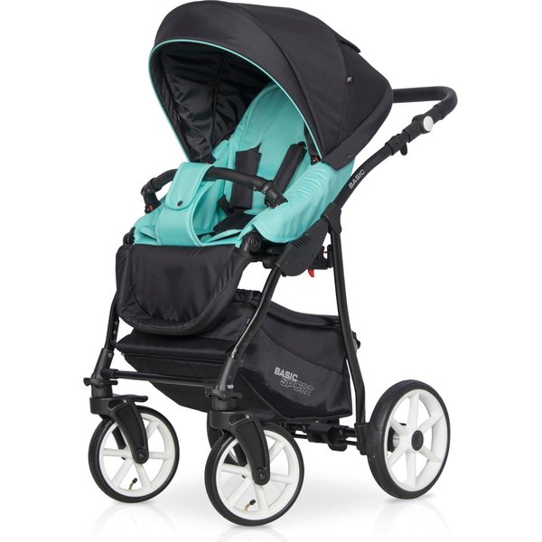 Wózek dziecięcy 2w1 z funkcją bujania Basic Sport Riko - Ceramic Green