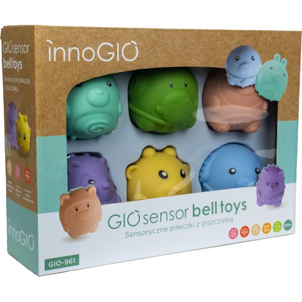GIOsensor Sensoryczne piłeczki z piszczałką Innoggio - inne kształty