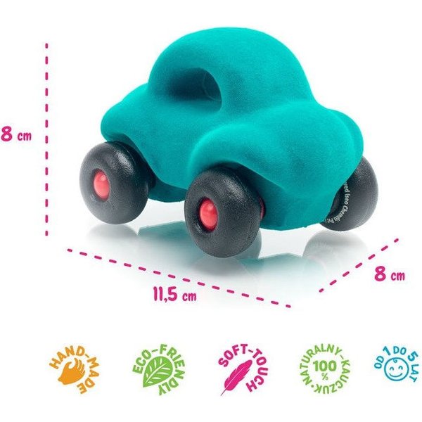 Sensoryczny pojazd Rubbabu - Autko turkusowe