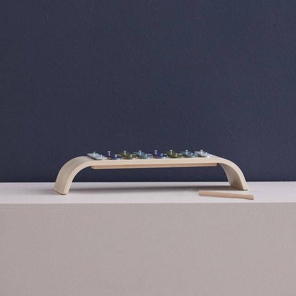 Drewniane cymbałki z pałeczką Kids Concept - niebieski