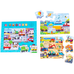 Puzzle Dźwięki wokół nas pojazdy Dumel Discovery