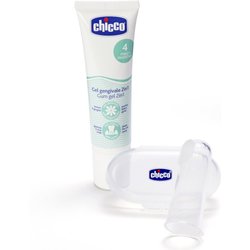 Zestaw na ząbkowanie: żel i silikonowa szczoteczka 4m+ Chicco