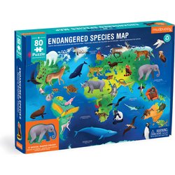 Puzzle edukacyjne Zagrożone gatunki 80el. 5+ Mudpuppy