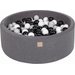 Suchy basen okrągły 90x30cm z 200 piłkami Meow Baby - ciemnoszary