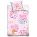 Różowa bawełniana pościel 100x135cm Spod igły i nitki - Świnka Peppa