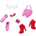 Barbie Dodatki do ubranek Mattel - czerwono-różowe