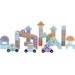 Drewniane klocki z autkami Moje Miasto 60 szt Sun Baby - miasto