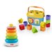 Sorter Piramidka z pierścieni + klocki w wiaderku Fisher Price