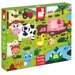 Puzzle sensoryczne 20 elementów Janod - farma
