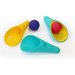Zestaw 2 łopatek wielofunkcyjnych z piłeczką Cuppi Quut - Green, yellow, cherry