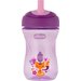 Kubek niekapek z ustnikiem w kształcie słomki 12m+ 266ml Chicco - fioletowy kotek