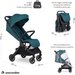 Wózek spacerowy Jackey z torbą transportową Easywalker - Teal Green