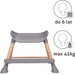 Krzesełko do karmienia Eatan Wood 4w1 Kidwell - szary