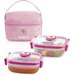 Pojemniki hermetyczne 2x330ml z torbą izotermiczną Miniland - różowy