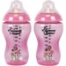 Butelka 2x340ml dekorowana 3m+ Tommee Tippee - różowa