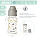Butelka szklana szerokootworowa 240 ml Beaba - yellow/grey crown