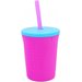 Kubek ze słomką i przykrywką 350ml GoSili - pink aqua