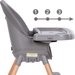 Krzesełko do karmienia Eatan Wood 4w1 Kidwell - szary