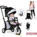 Rowerek trójkołowy składany Folding Trike 500 7w1 Smart Trike - czarny/różowy