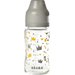 Butelka szklana szerokootworowa 240 ml Beaba - yellow/grey crown