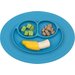Silikonowy talerzyk z podkładką mały 2w1 Mini Mat EZPZ - niebieski