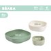 Silikonowe miseczki Kwadrat 3szt Beaba - Sage green/Cotton/Misty green